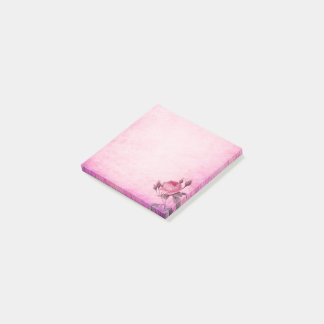 Bloco De Notas Notas florais cor-de-rosa Postadas