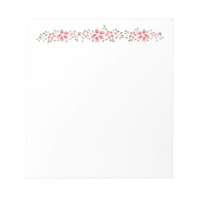 Bloco De Notas Notas Florais Rosa (Frente)