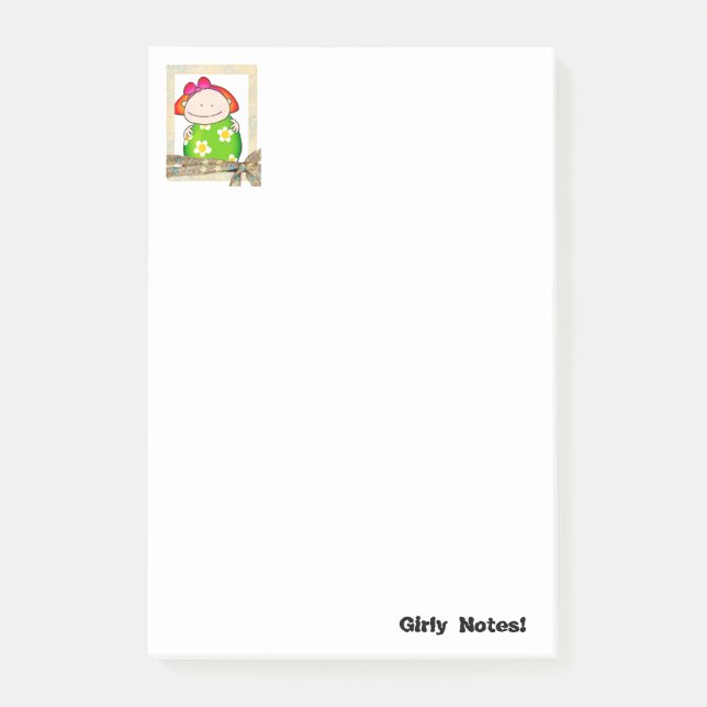 Bloco De Notas Notas Flores de Menina (Frente)