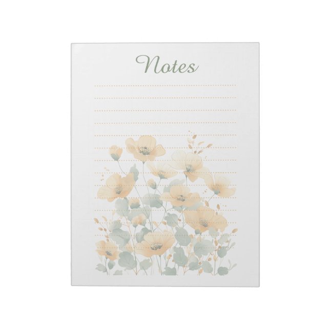 Bloco De Notas Notas Forradas Botânicas de Flores Silvestres Amar (Invertido)