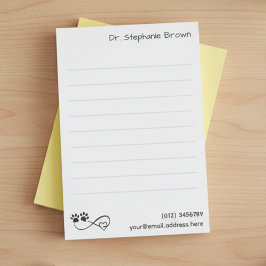 Bloco De Notas Notas Grandes de 4"x6" com Linhas para Veterinário