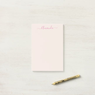 Bloco De Notas Notas Minimalistas Rosa Suave Tendência