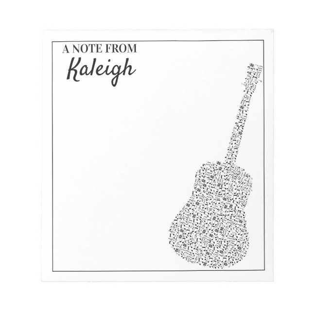 Bloco De Notas Notas Musicais de Guitarra (Frente)