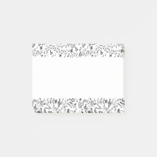 Bloco De Notas Notas Musicais em Preto e Branco