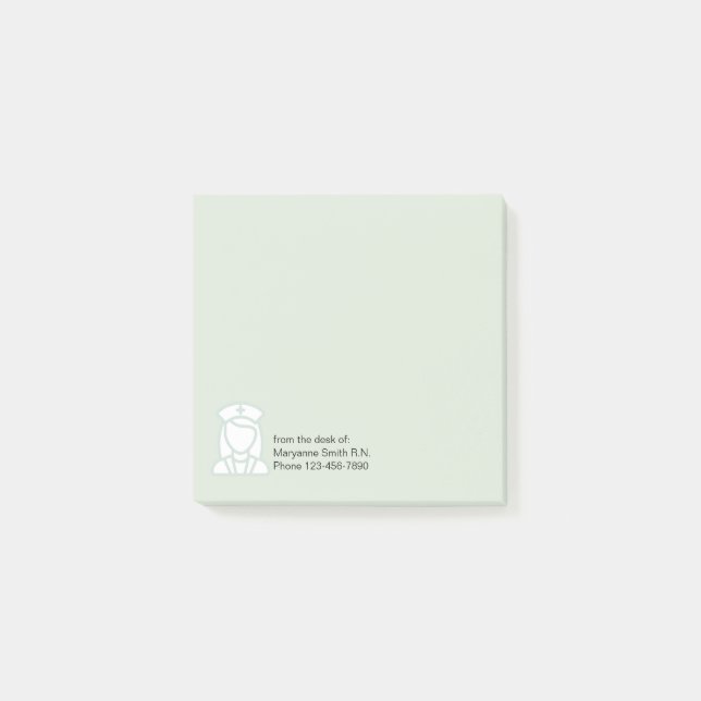 Bloco De Notas Notas pegajosas da enfermeira médica (Frente)