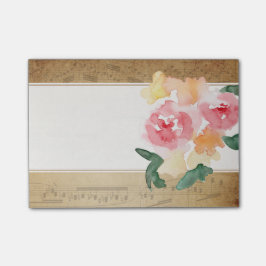 Bloco De Notas Notas pegajosas da partitura do vintage