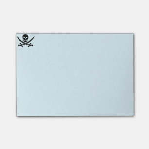Bloco De Notas Notas pegajosas do crânio & do pirata dos ossos