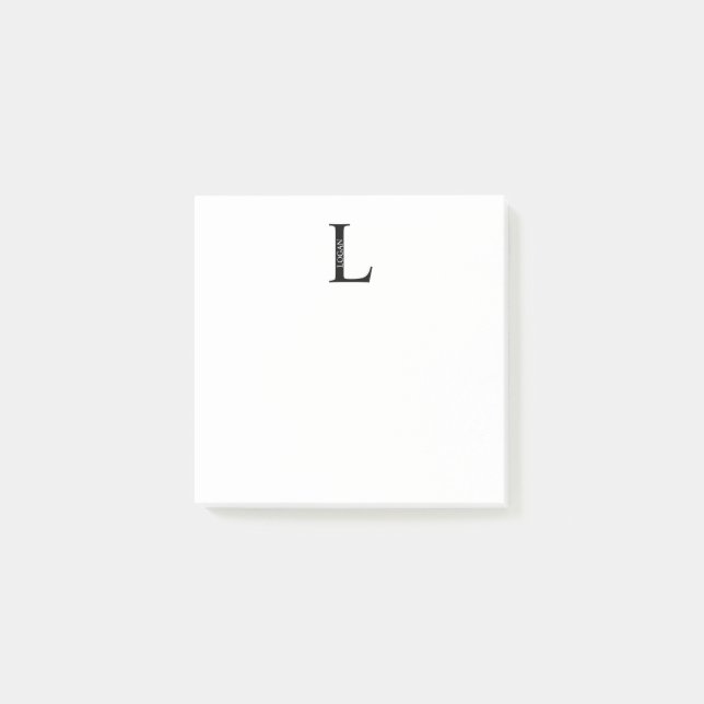 Bloco De Notas Notas Personalizadas com Monograma e Nome (Frente)