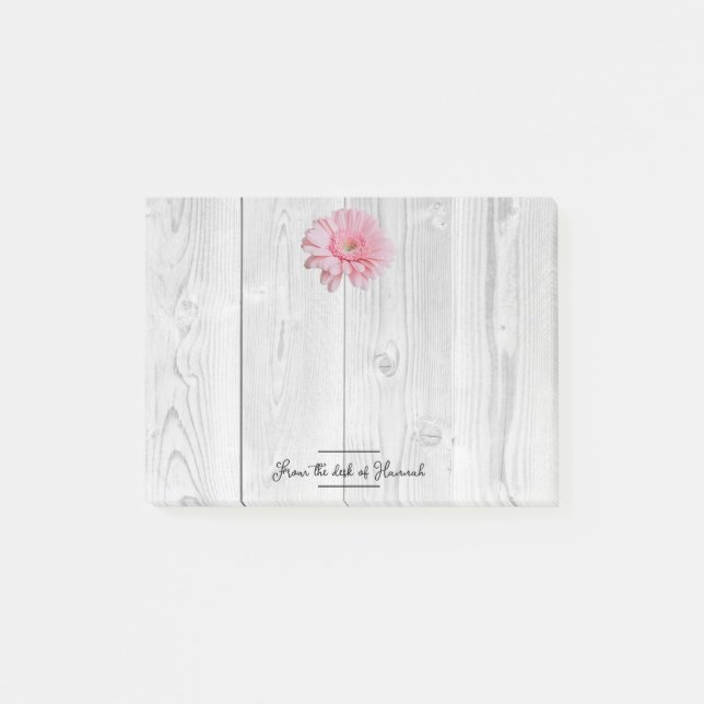 Bloco De Notas Notas Personalizadas da Rustic Gerber Daisy (Frente)