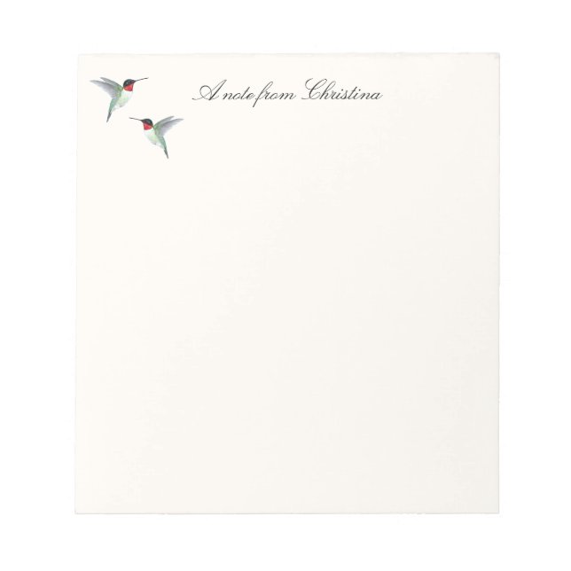 Bloco De Notas Notas personalizadas de beija-flores (Frente)