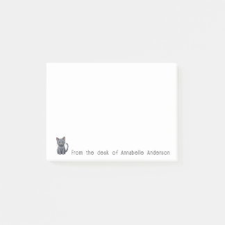 Bloco De Notas Notas Personalizadas de Gato Russo Azul e Bonito
