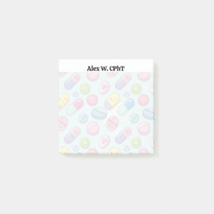 Bloco De Notas Notas personalizadas do 3x3 Pharmacy Sticky, engra