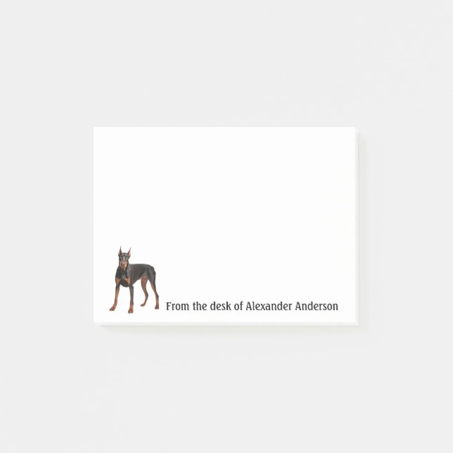 Bloco De Notas Notas Personalizadas do Doberman Pinscher (Frente)