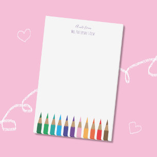 Bloco De Notas Notas Personalizadas do Professor de Arte de Lápis