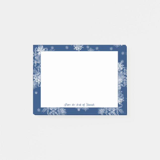 Bloco De Notas Notas Personalizadas dos Flocos de Neve do Natal A (Frente)