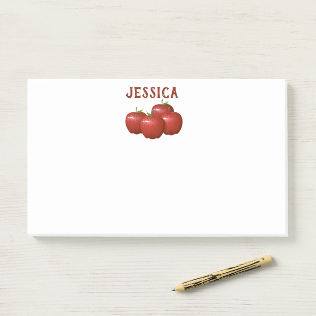 Bloco De Notas Notas Personalizadas Tema Maçã (Na mesa)