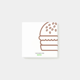 Bloco De Notas Notas personalizáveis do Burger Post-it®
