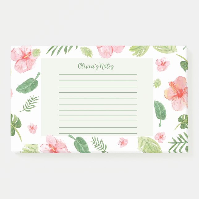 Bloco De Notas Notas Pessoais Florais (Frente)