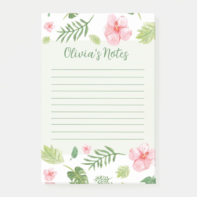 Bloco De Notas Notas Pessoais Florais (Frente)