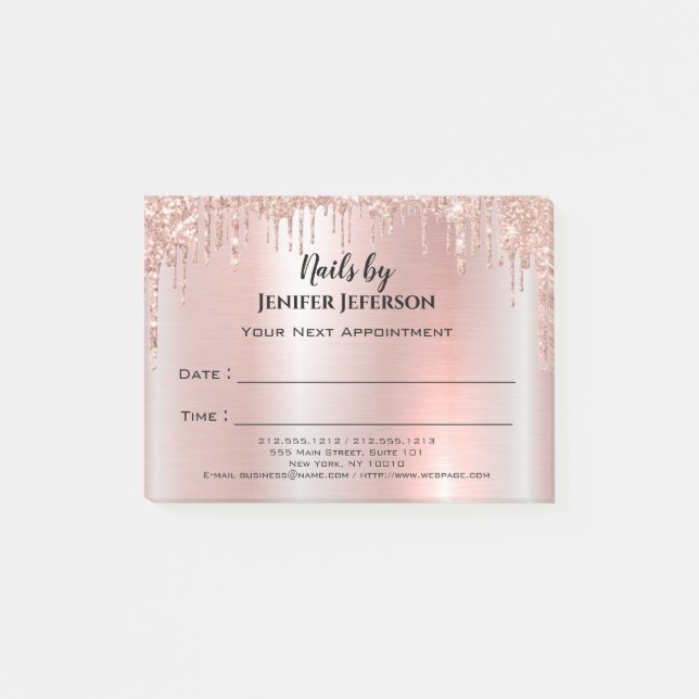 Bloco De Notas Notas pós-it® de compromisso do Unhas (Frente)