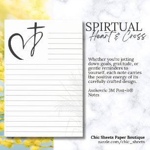 Bloco De Notas Notas Post-it® 3M Cruz Espiritual e Coração Linhad