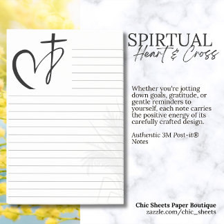 Bloco De Notas Notas Post-it® 3M Cruz Espiritual e Coração Linhad