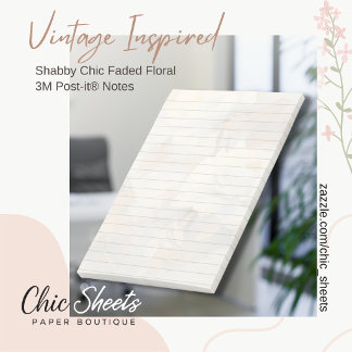 Bloco De Notas Notas Post-it® 3M Floral Desbotado Shabby Chic