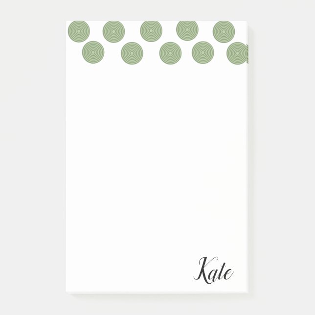 Bloco De Notas Notas Post-it Círculos Verdes (Frente)