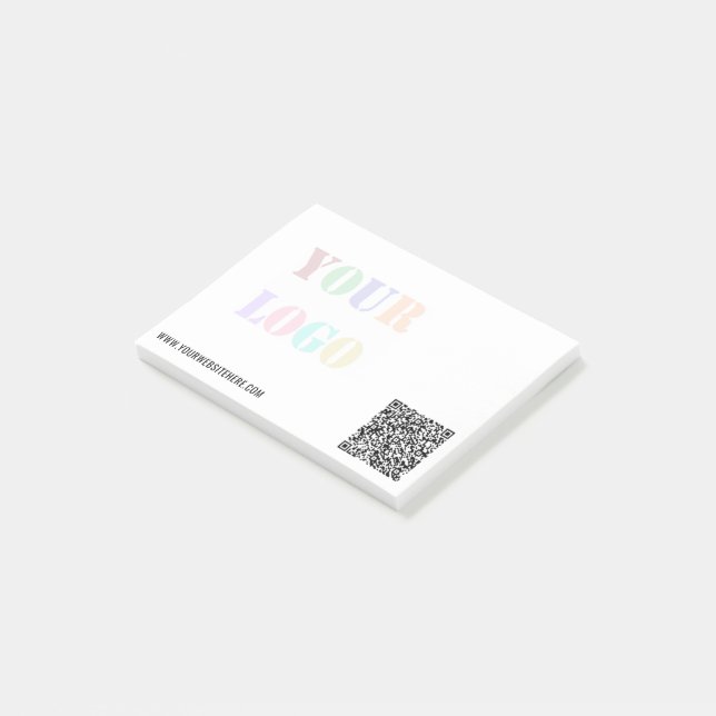Bloco De Notas Notas Post-it® com Código QR Personalizado e Logot (Inclinado)