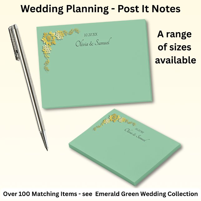 Bloco De Notas Notas Post-It Esmeralda Verde e Dourado (Criador carregado)