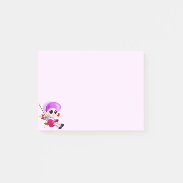 Bloco De Notas Notas Post-it® Feliz Menina (Frente)