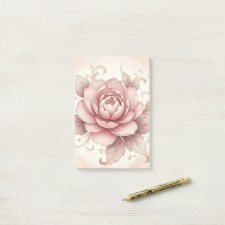 Bloco De Notas Notas Post-it® Florais Rosa Elegantes Personalizad