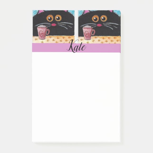Bloco De Notas Notas Post-it Gato Caprichoso (Frente)