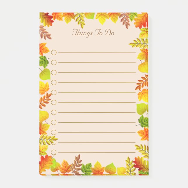 Bloco De Notas Notas Post-it Linedas de Coisas Para Fazer com Fol (Frente)