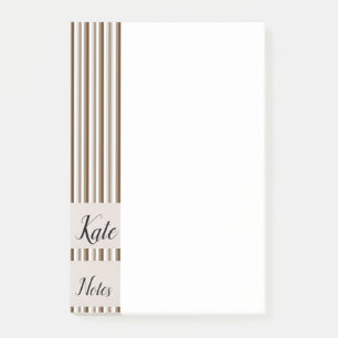 Bloco De Notas Notas Post-it Listras Marrons
