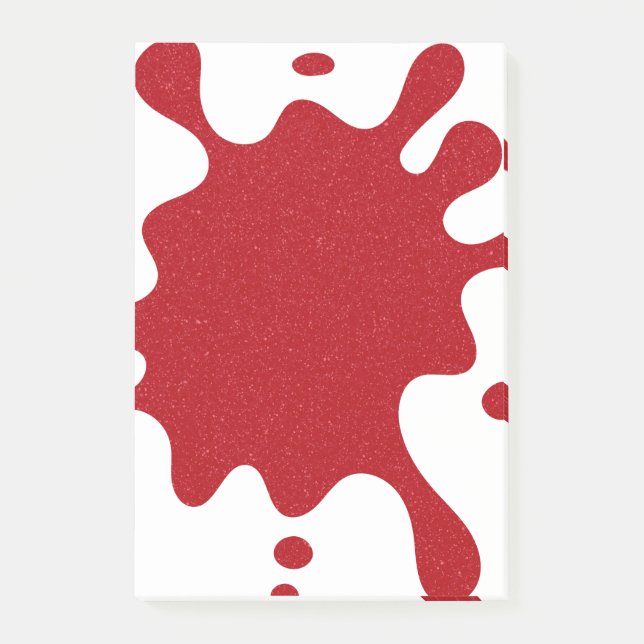 Bloco De Notas Notas Post-it® personalizáveis com respingo vermel (Frente)
