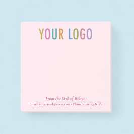 Bloco De Notas Notas Post-it® Rosa Logotipo Comercial Da Mesa De