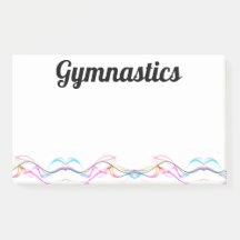 Notas postadas 10" x 6" GYMNASTICS NOTAS COLORIDAS
