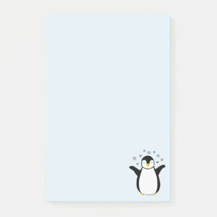 Bloco De Notas Notas Postadas com o bebê pinguim giro