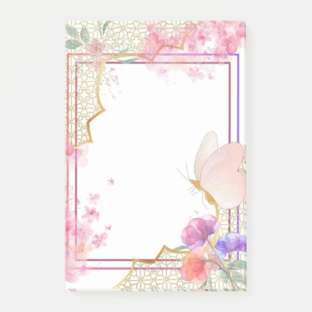 Bloco De Notas Notas Postadas da borboleta (Frente)