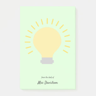 Bloco De Notas Notas Postadas da Lâmpada do Professor