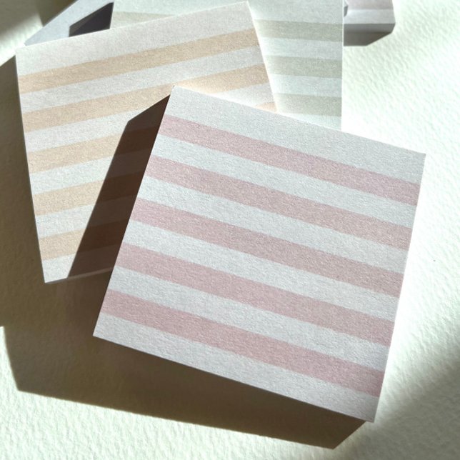 Bloco De Notas Notas Postadas de Stripe de Pastel rosa (Soft pink tone-on-tone stripes make a subtle statement.)