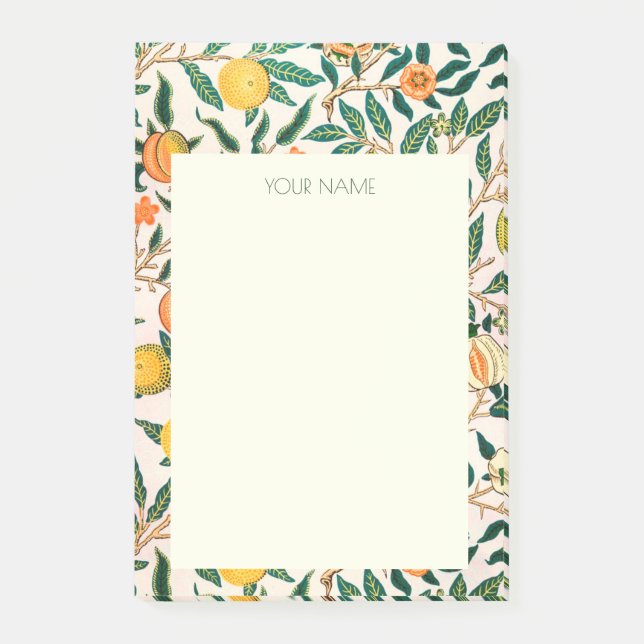 Bloco De Notas NOTAS postadas DE WILLIAM MORRIS YELLOW POMEGRANAT (Frente)