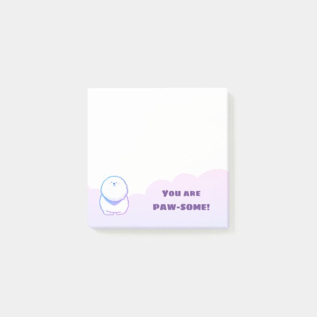 Bloco De Notas Notas Postadas do Cão-Bichão-Roxo (Frente)