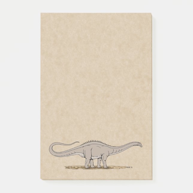 Bloco De Notas Notas Postadas do Dinossaur Apatossauro Jurássico (Frente)