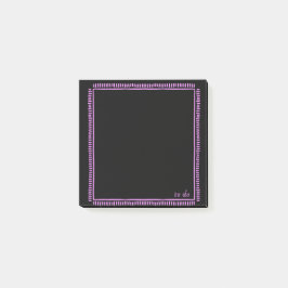 Bloco De Notas Notas Pretas com Borda Rosa Fluorescente