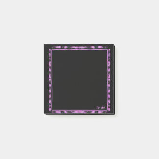 Bloco De Notas Notas Pretas com Borda Rosa Fluorescente