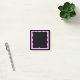 Bloco De Notas Notas Pretas com Moldura Rosa Enrolada 