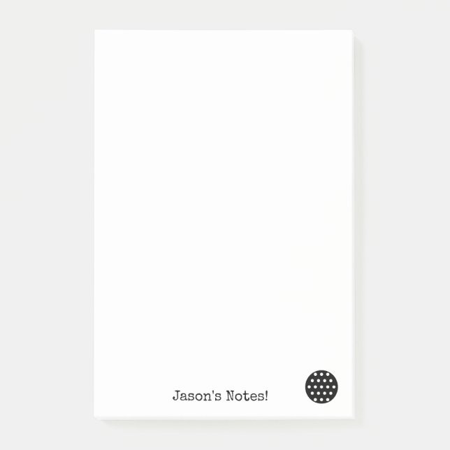 Bloco De Notas Notas Preto & Branco Circular  (Frente)