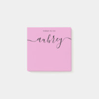 Notas Rosa de Nome Simples Moderno Manuscrito